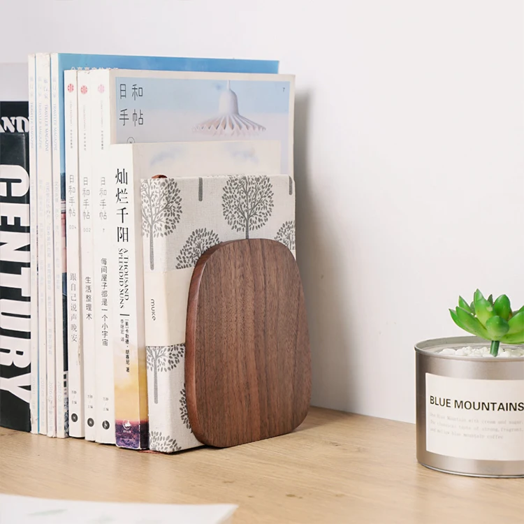 Creative office students wooden decorative book holder simple book block wood bookstand