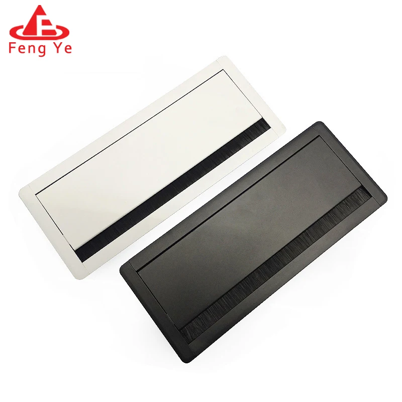 Low price silent soft closing desk hole cover flip cover wire box management rectangular cable computer desk hole cover