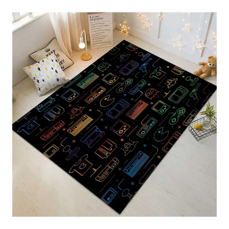3D Animal Print Polyester Modern Rectangle Game Console Buttons Rug Gamer Doormat Door Floor Mat Eaby Playstation Pc Carpet