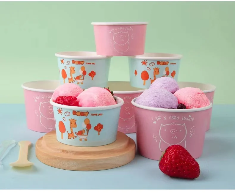 Single Wall Cup for ice Cream paper cup paper Cover with Printing 3oz 4oz 5oz 6oz 7oz 8oz 12oz 16oz 17oz 26oz 32oz 34oz 64oz