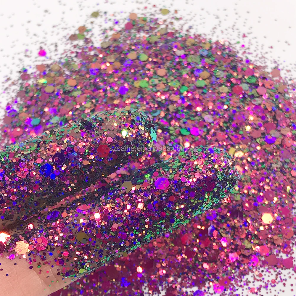 Bulk Wholesale Polyester Iridescent Dot Shape Glitter Multi-colors Mix