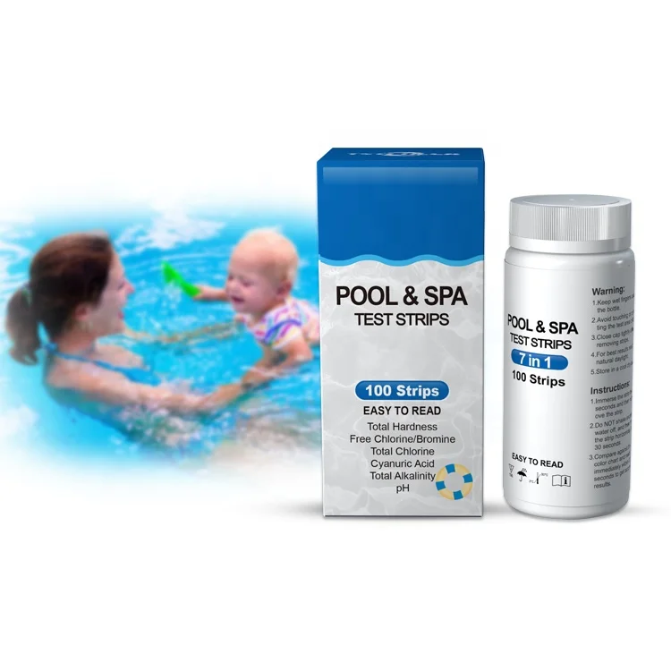 7 in 1 water testing strips for checking swimming pool hot tub home use