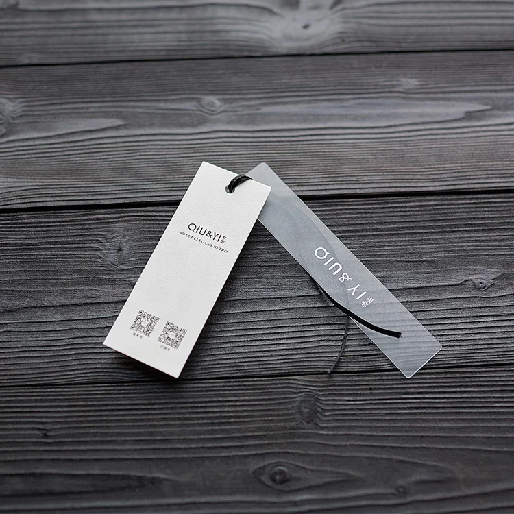 Custom Paper Hang Tag For Hand Bag Clothing Cardboard Clothing Hang Tags with string PVC Plastic Hang Tag With Cotton String