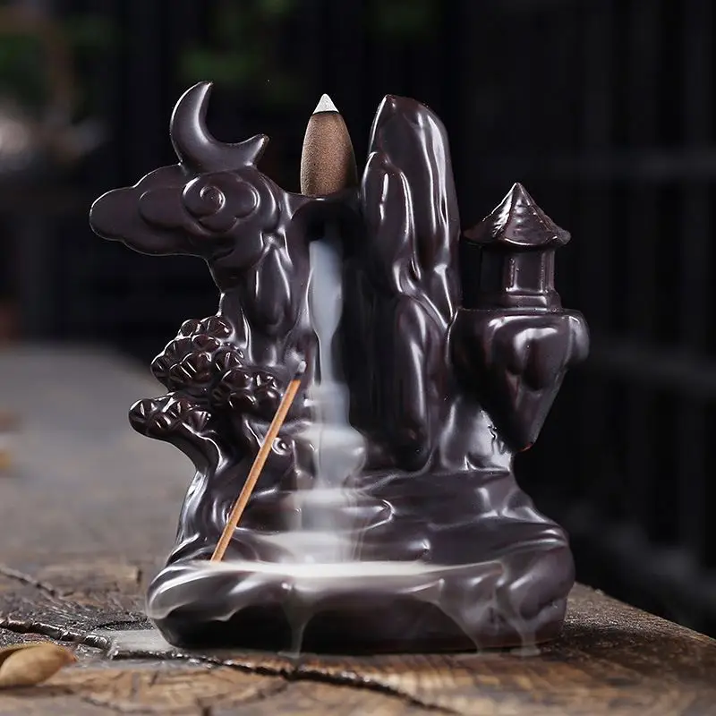 Backflow incense holder middle east black incense burner Aromatherapy Furnace Smell Aromatic ceramic burner incense