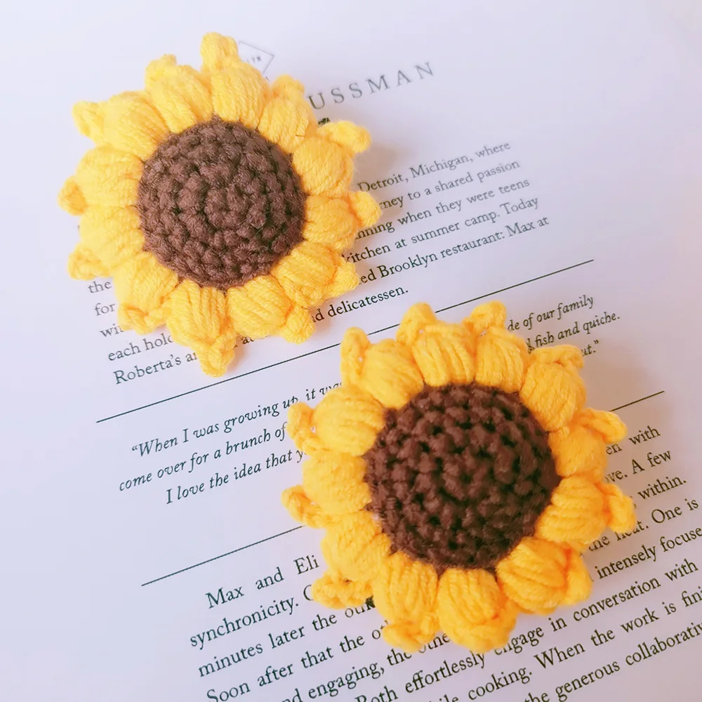 New Christmas Kids Gift Brooch Creative Hairpin Crochet Clip Sunflower Daisy Funny Clown BB  Clip Hair Accessories for Girls