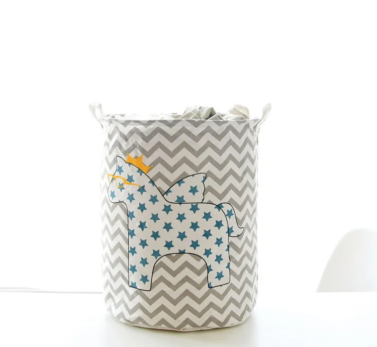 
Large Hamper Bucket Waterproof Coating Cotton Laundry Collapsible Washing Cute Canvas Storage Basket 