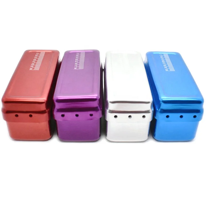 Dental 72holes Disinfection Endo Files Holder Box Autoclave Sterilizer Case Burs for Oral Care Tools Random Color