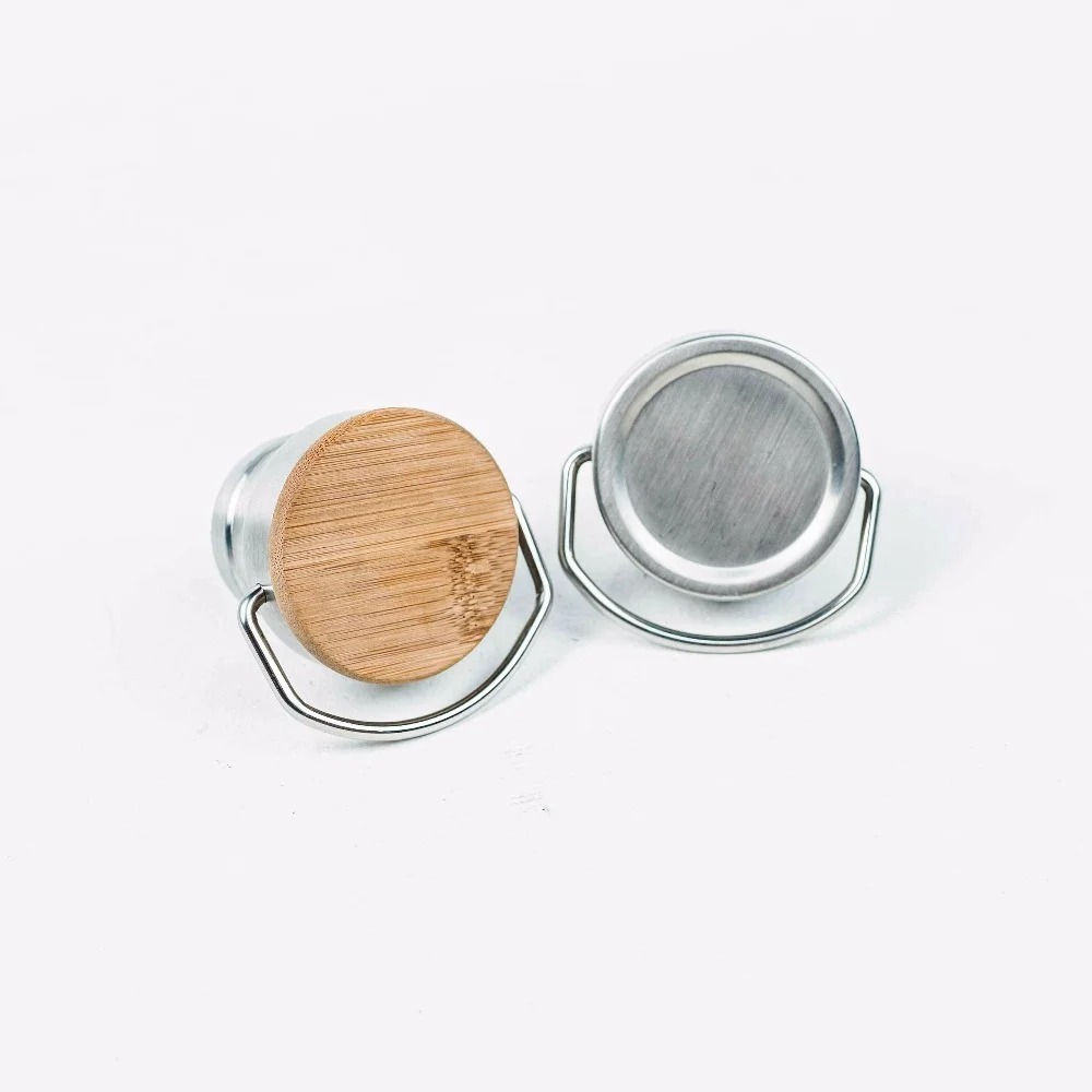 Personalized Stainless Steel Water Bottle bamboo lid steel metal lid sports bottle ,thermos bottle with bamboo cover 500ml