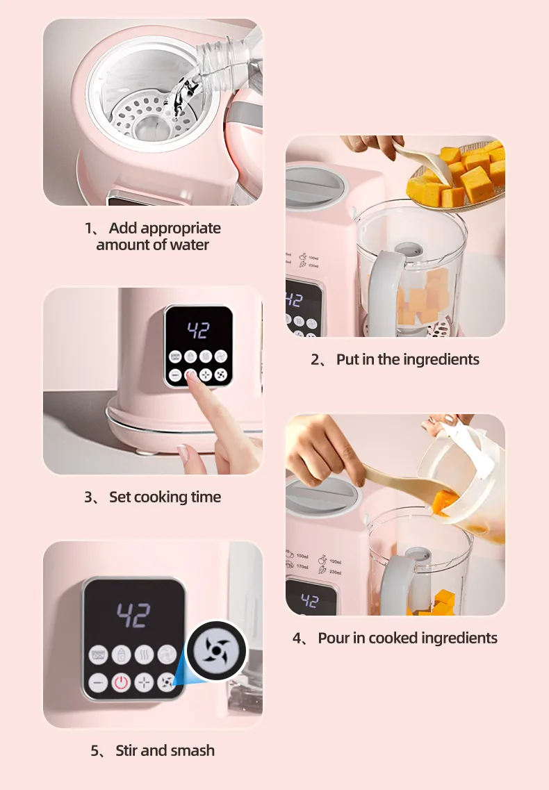 Durable High-speed motor Safety lock system Baby Food Processor and Blender