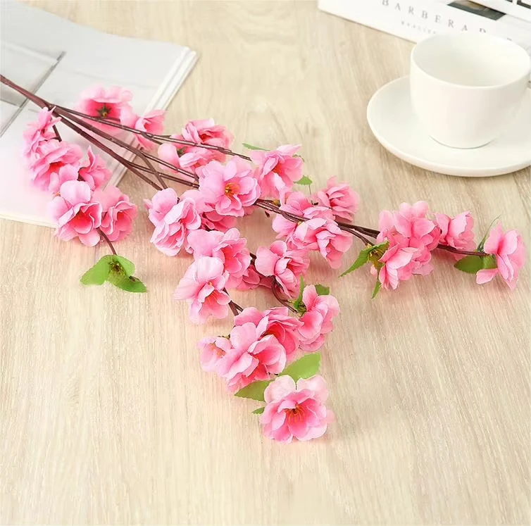 Wedding Table Centerpieces Artificial Peach Cherry Blossom Flowers Home Decor Long Branch Peach Blossom