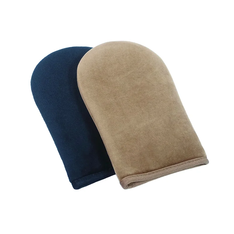 Hot Selling Wholesale Arc Shape Double Side Velvet Tanning Mitt Manufacturer Velvet Tanning Mitt For Back