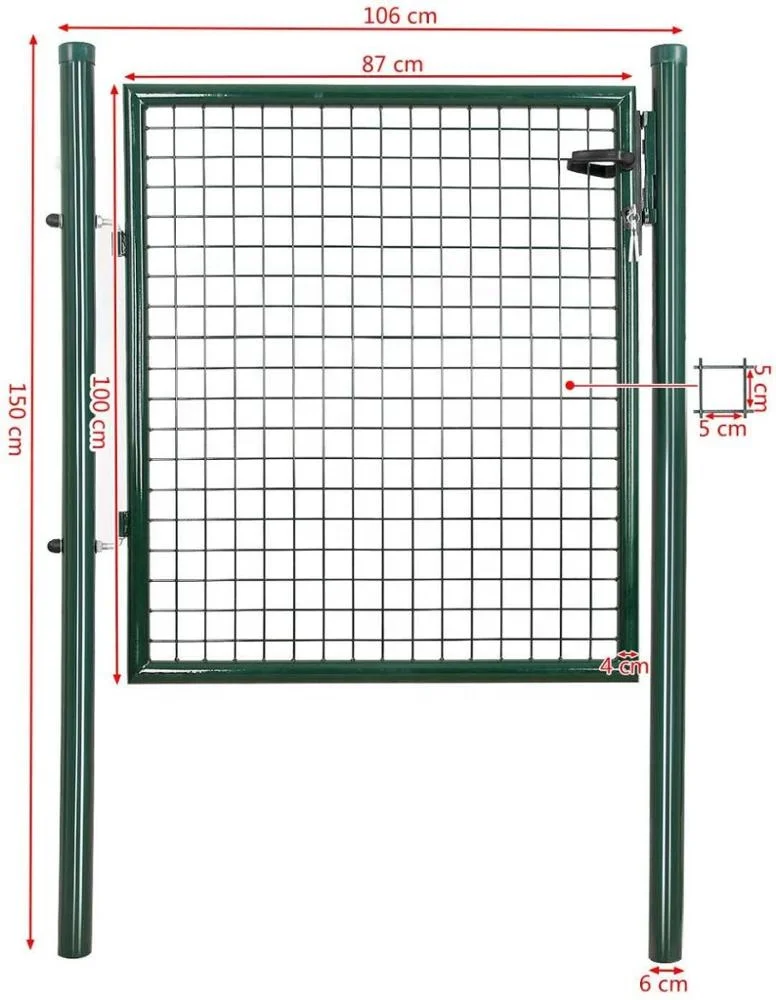 Morden Europe style steel coated  garden gate  with poles