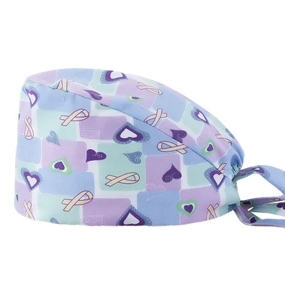 printing design cotton plain Breathable Doctor Nurse Working Surgical Hat Cap With Sweatband