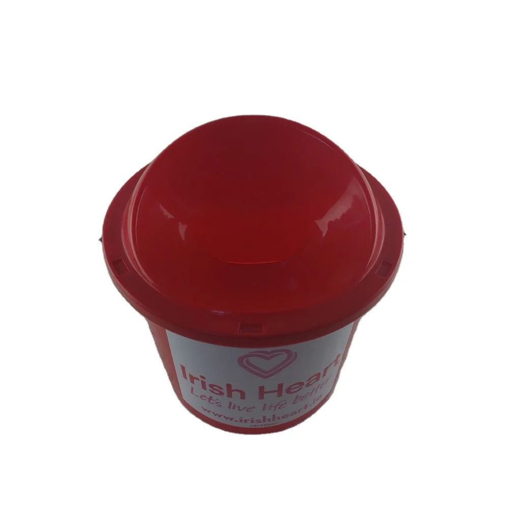 Plastic bucket with lid and handle for charity fundraising advice and voting mail storage and collection, money-box