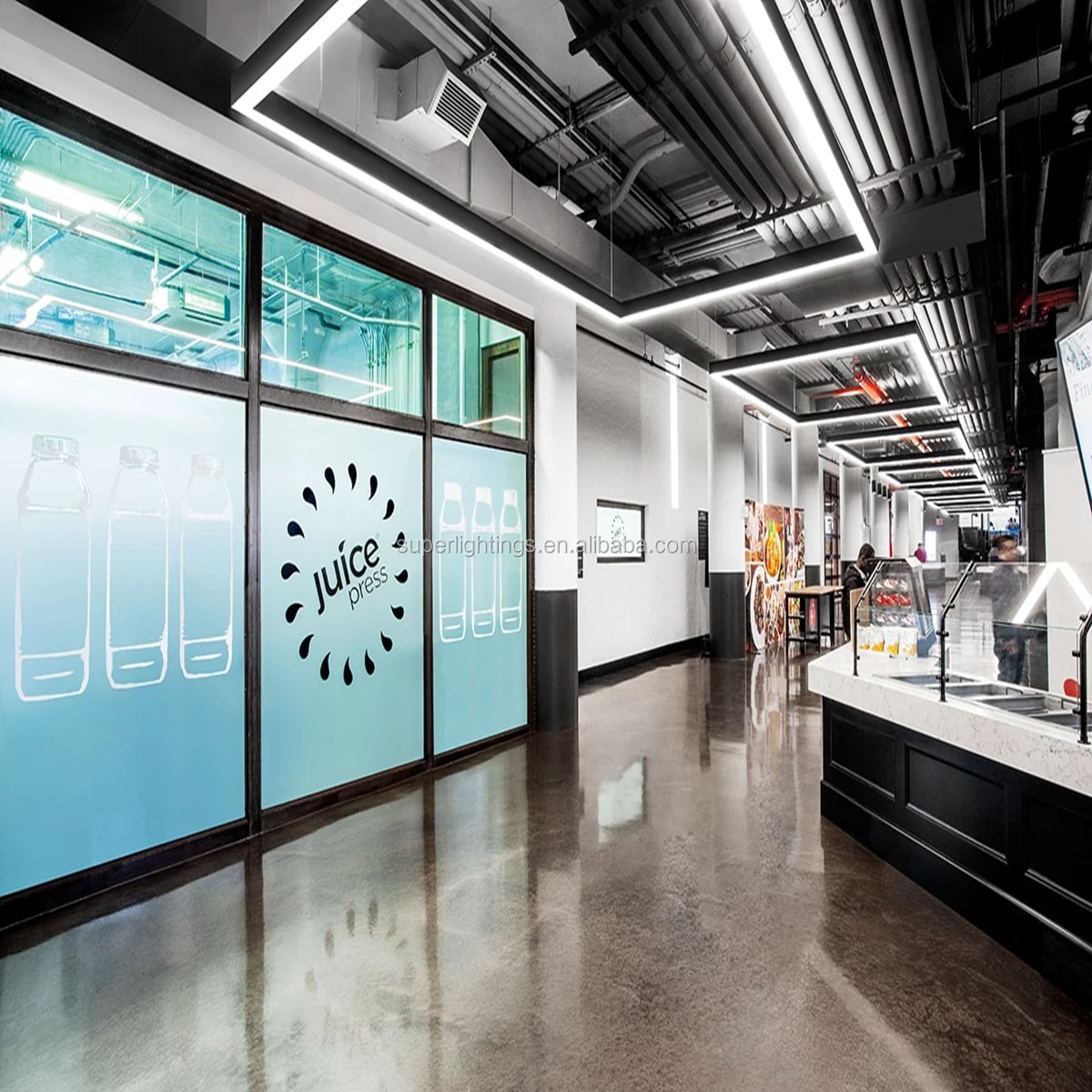 led light linear hanging linear light 4ft ceiling panel suspended  square shape trucking tube fitting lighting