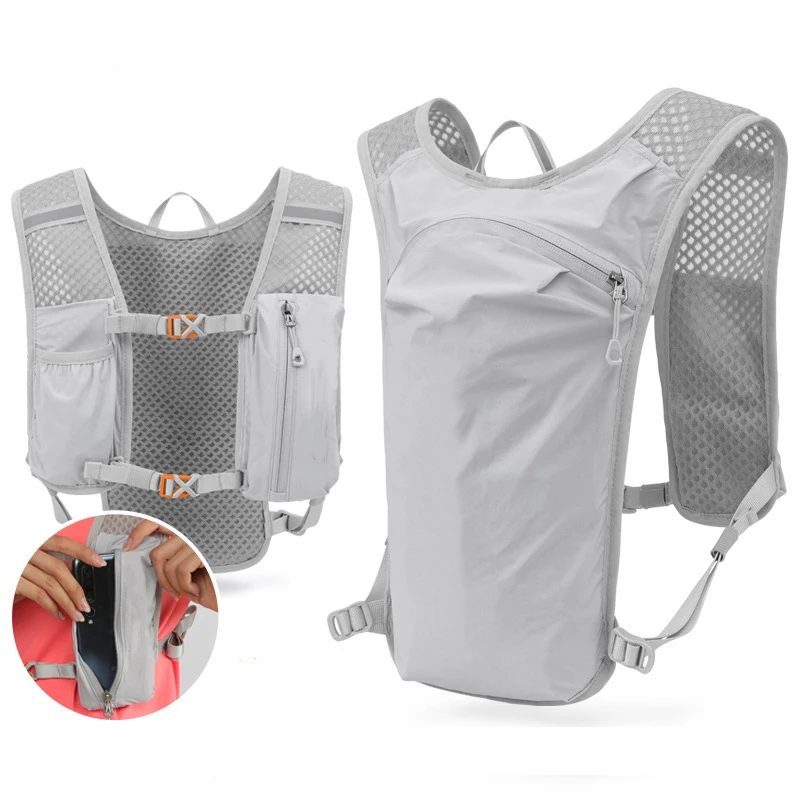 Lightweight Nylon Outdoor Hydration Backpack Hydration Vest Bag for Cross-country Marathon Riding Running for Men and Women