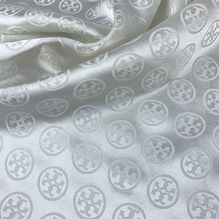 High quality silk charmeuse satin jacquard, italian silk cotton jacquard  fabric for garment