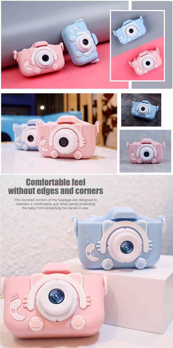 FHD 2 Inch cute design children action camera video recorder dual lens 1080P kids digital camera for Children Gift