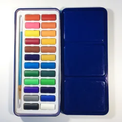 Лидер продаж Amazon, Высококачественная однотонная Акварельная краска 12 24 36 48 цветов, набор акварельных красок в коробке