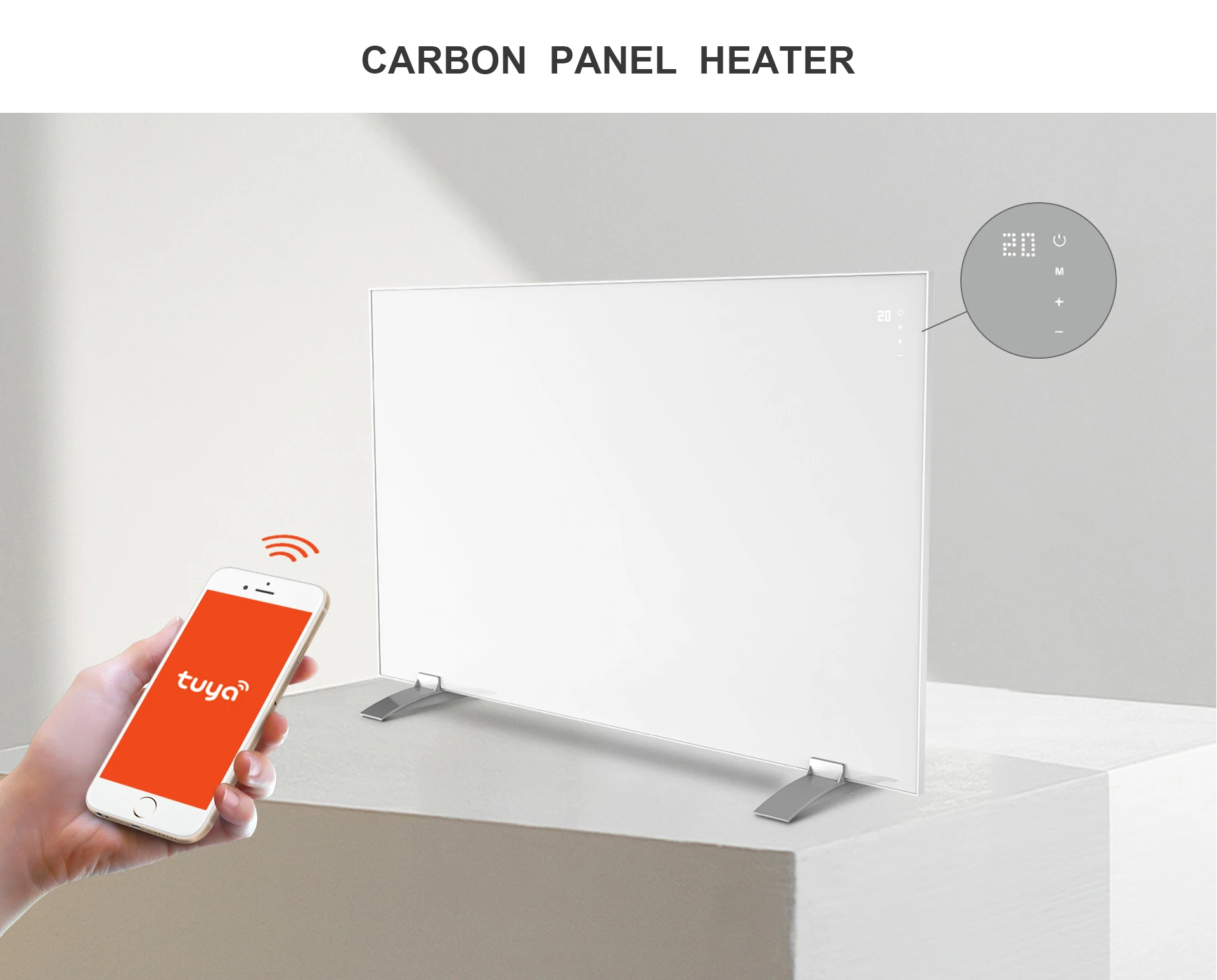 Home Infrared Radiant Ceiling Room Panel Carbon crystal Wall Mounted electric infared Panel heaters With Thermostat