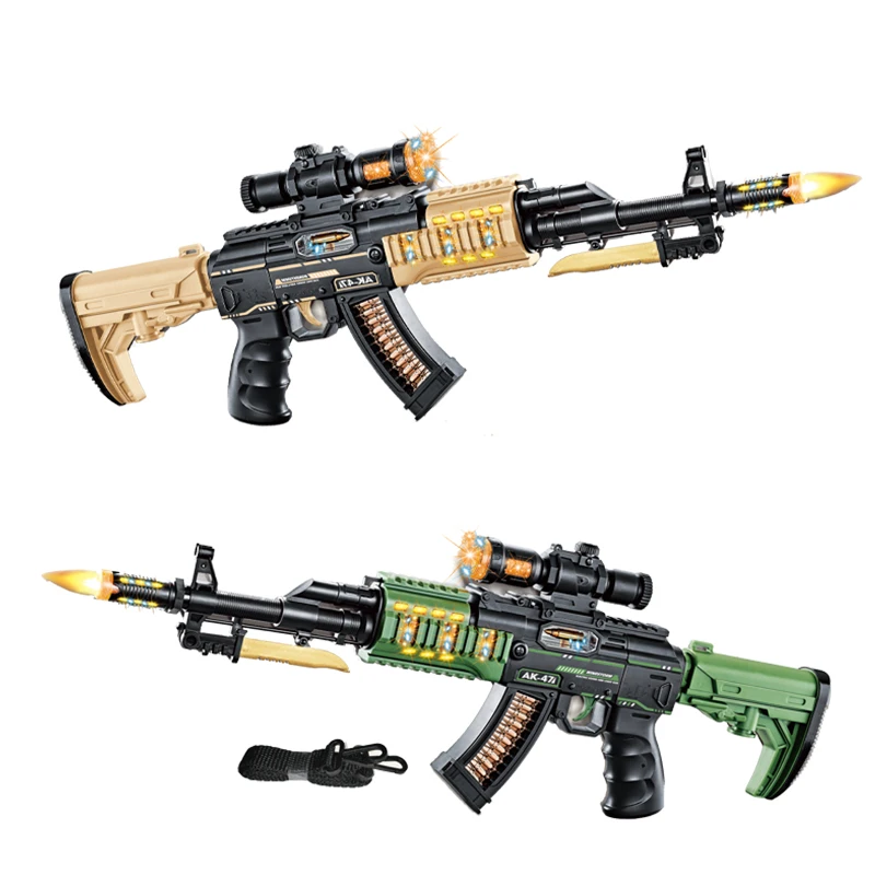 Аккумуляторный пластиковый игрушечный пистолет AK47 QS Детский Электрический с телескопической