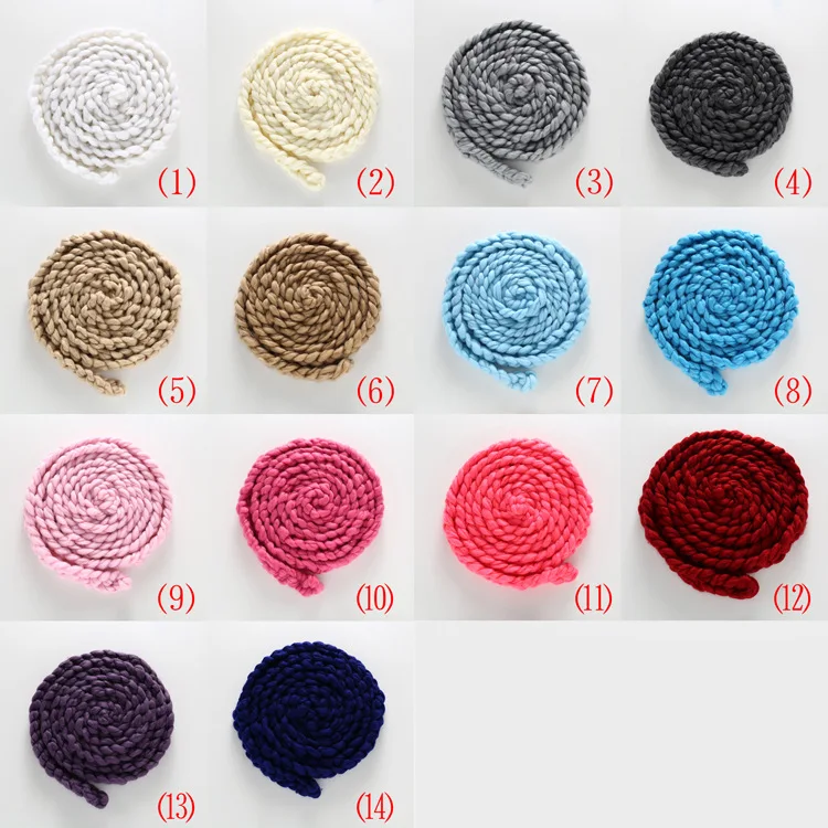 Newborn Photography Props Baby Photo Blanket 3.4M Infant Long Basket Acrylic Filler Braid Backdrop Bebe Fotos Stuffer Background