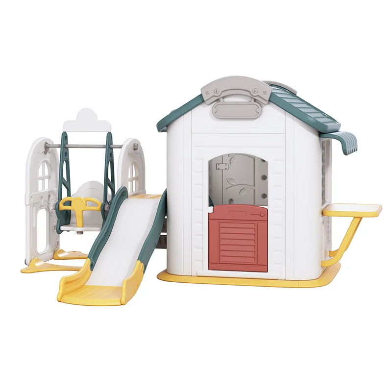 Hobby Tree House Theme Slide and Swing Set Indoor  Plastic Kindergarten Toys for Kids