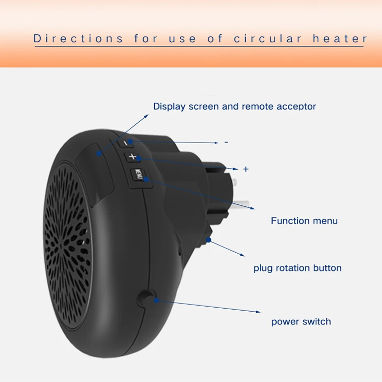 2020 Flexible Micro Handy Switch Indoor Portable Fan Electric Room Blower Infrared Wall Panel Warm Air Heater