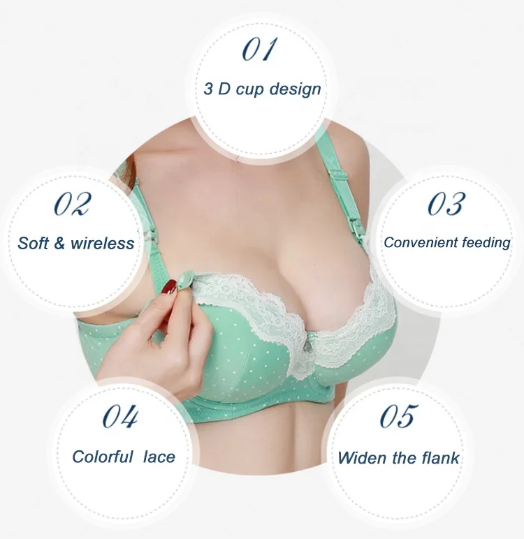Upper Button Nursing Bra Wireless Push Up Maternity Breastfeeding Bra Pregnant Bra