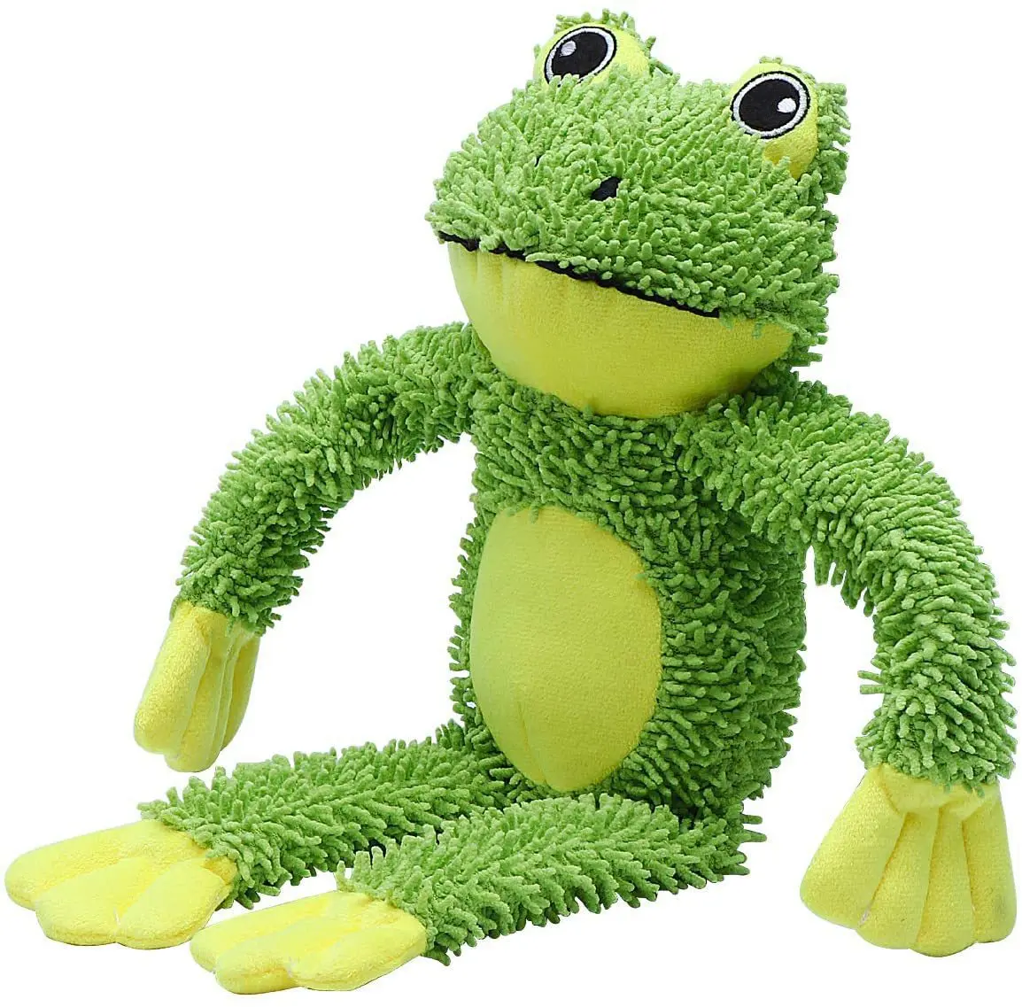 Jiangshun OEM ODM оптовый поставщик экологически чистые зубы вокал зеленая лягушка плюшевая кукла Против тревоги Amazon Топ продавец игрушка для домашних животных