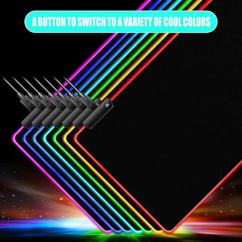 Игровой коврик для мыши RGB микро тканая ткань сертифицированный CE полный английский Пользовательский логотип Расширенный большой размер XXL 900x400x4 мм цветная коробка