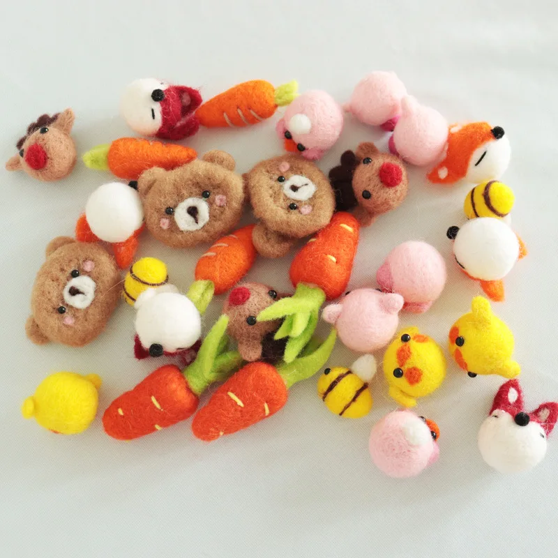multifunctional Rabbit Needle Felting Felt Ball Animal Shapes cute toys plant gift festival home decoration