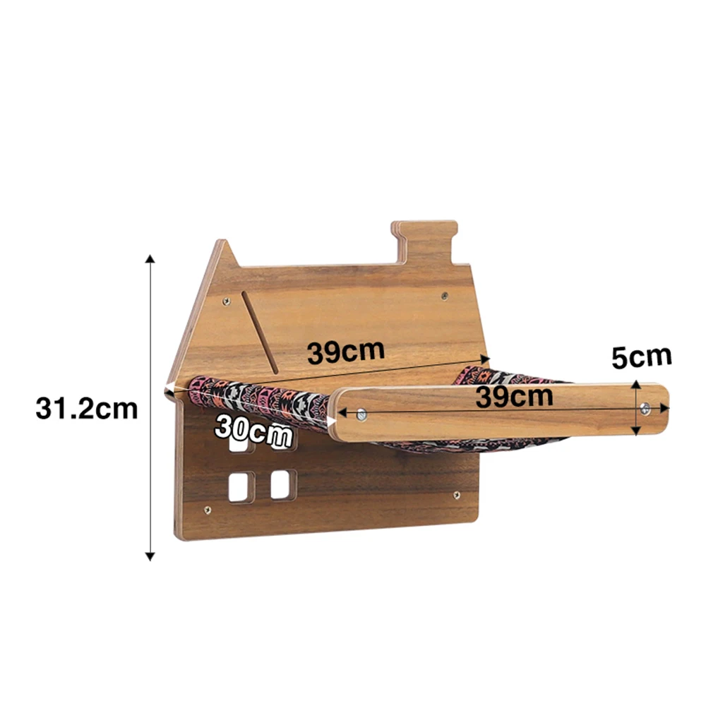 Factory Direct Solid Wood Removable Wall Mounted Cat Hammock Bed