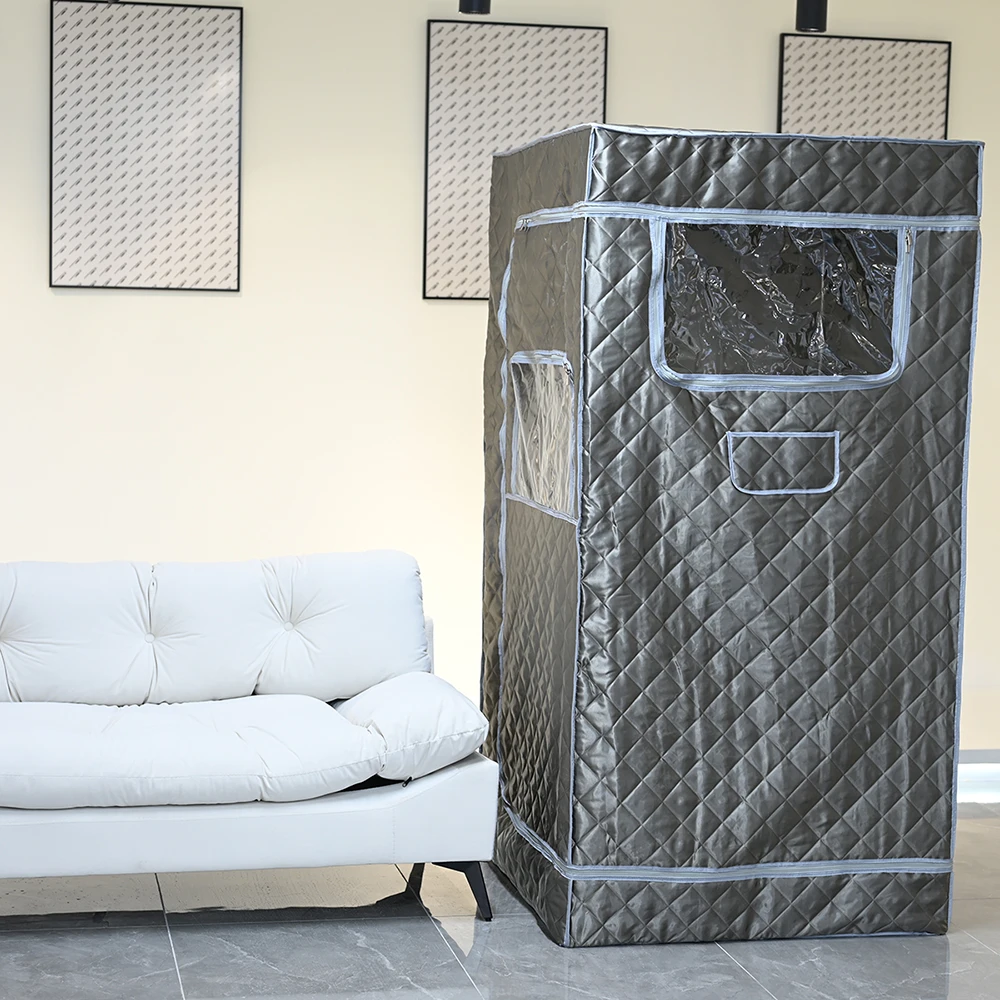 DINGDA New Fullsize Indoor Steam Sauna Spa Tent with 3L 1000 Watt Steam Generator Home Therapeutic Sauna for Detox Relaxation