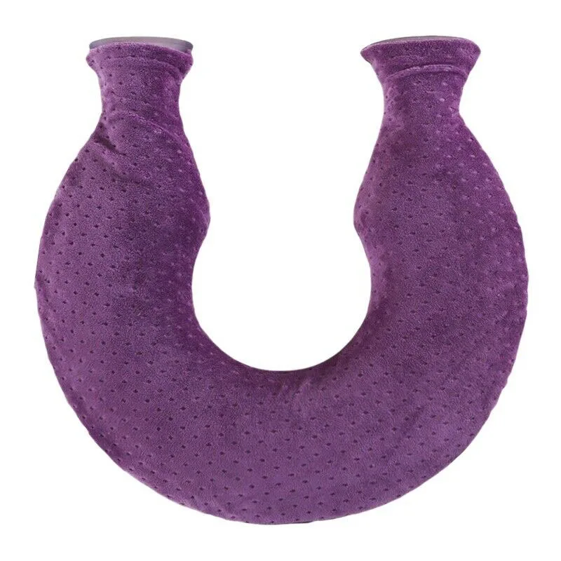 u-shape fleece cover transparent pvc bag pillow neck hot water bottle