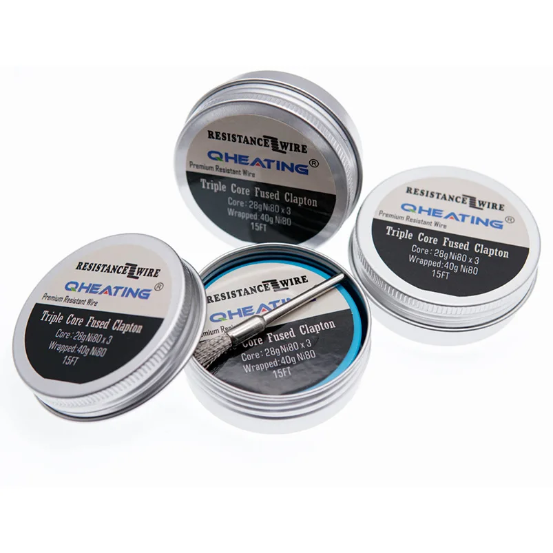 Готовый провод Tri-core fused clapton 3 * 28GA + 40GA coil wire vape ni80 большой