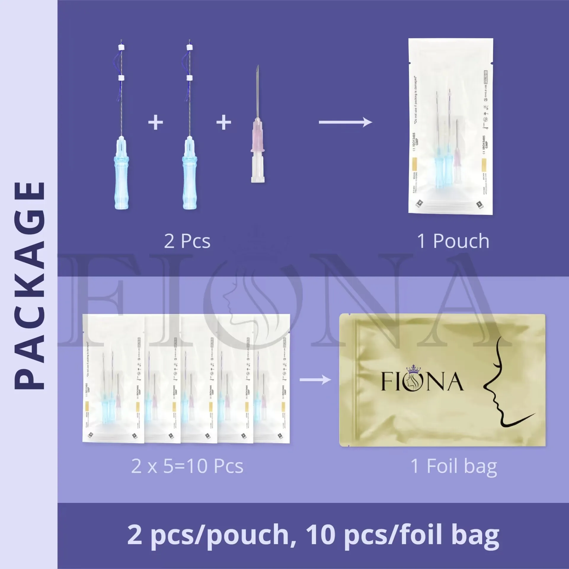 Fios filler threads multi threads 23G 38mm 21G 50mm for filling