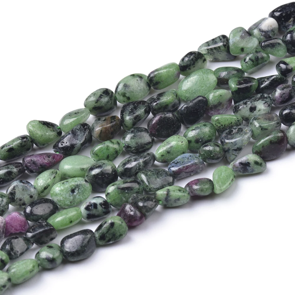 Cliobeads Approx.6-8mm Smooth Nugget Shape Natural Ruby Zoisite Apatite Malachite Pink Opal Gemstone Beads For Jewelry Making