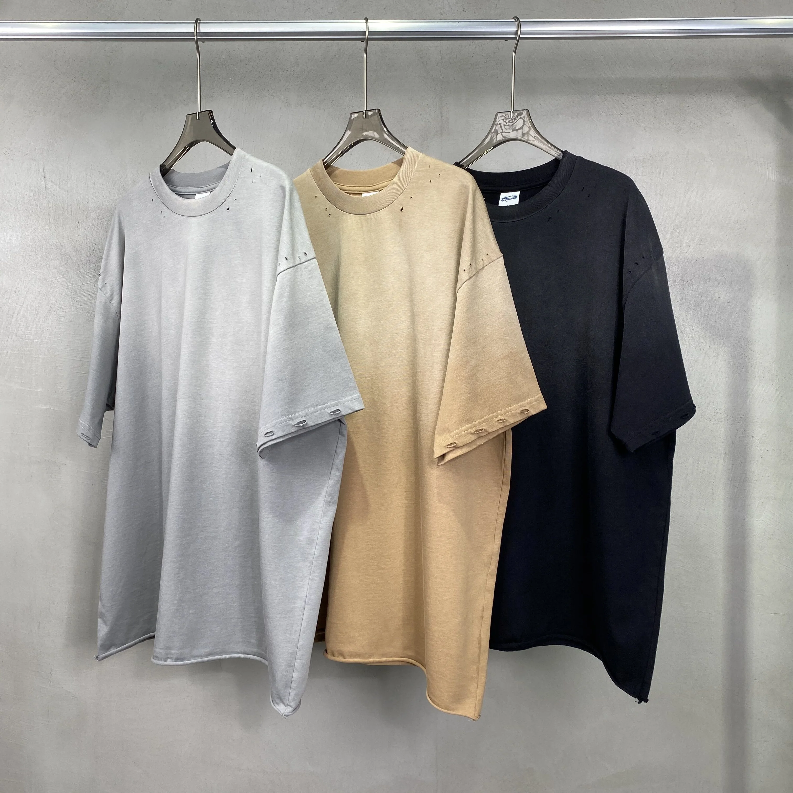 Oversized Wholesale Loose Vintage Custom Acid Washed Streetwear High Quality 100% Cotton T Shirts for man