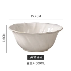 Vintage Pottery Chinese Salad Soup Bowl Big Size Porcelain Noodle Bowl Japanese Style Ceramic Ramen  Bowl