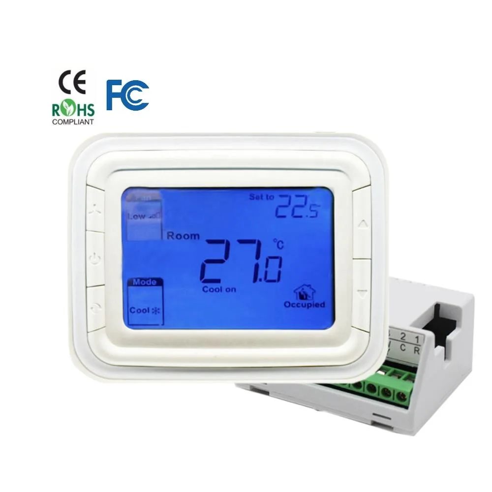 Air Conditioner Thermostat 2 pipe 4 pipe fan coil unit in Programmable Room Temperature Control Thermostat