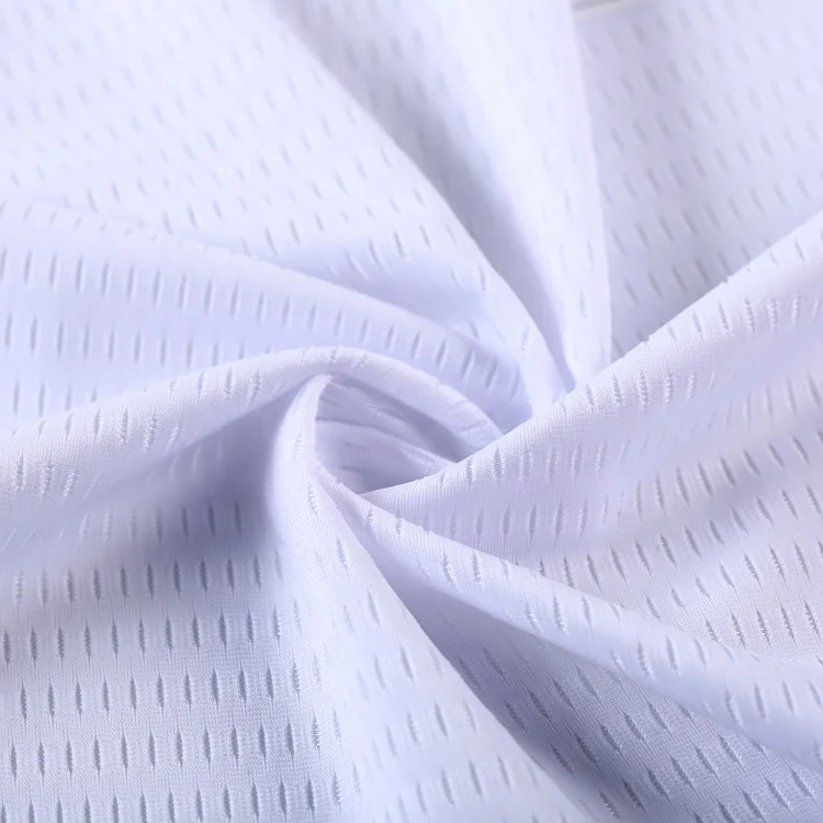 Jacquard white breathable polyester sport wear sports mesh fabric garment