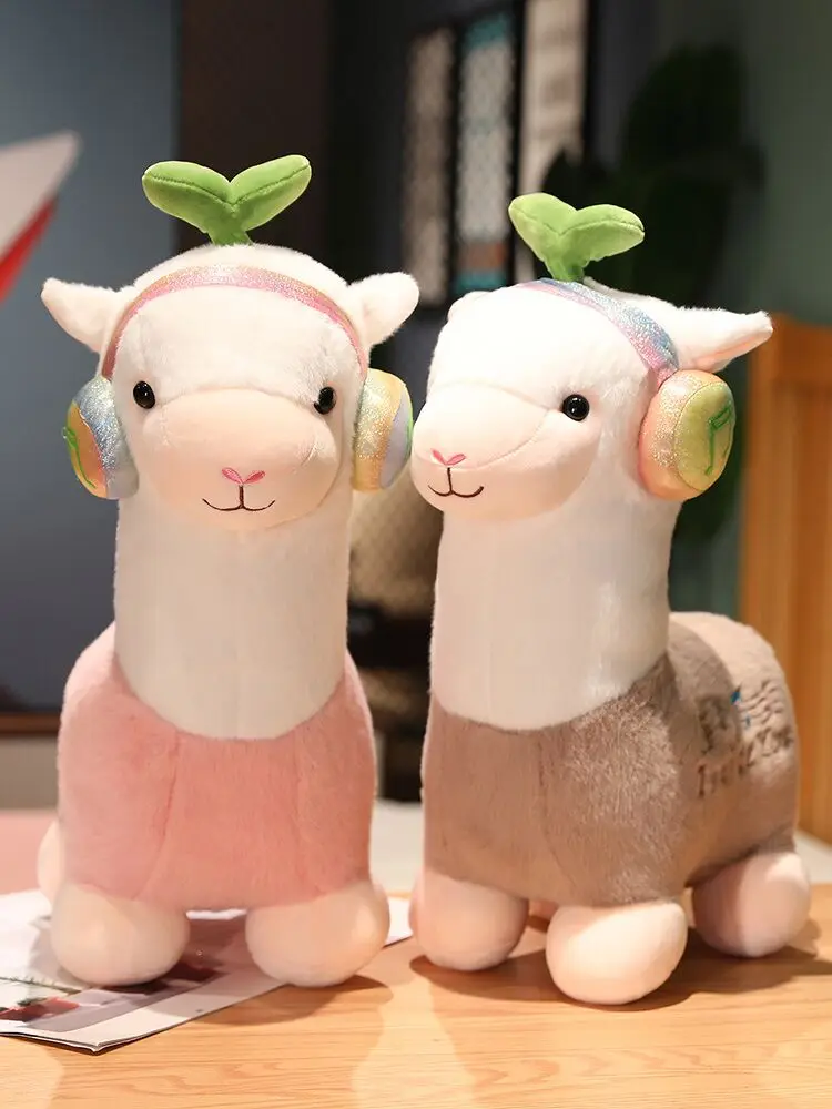 Cute plush  ear microphone alpaca toy creative stuffed Little Sheep Doll Girl Pillow Birthday Gift baby sleep doll Wholesale