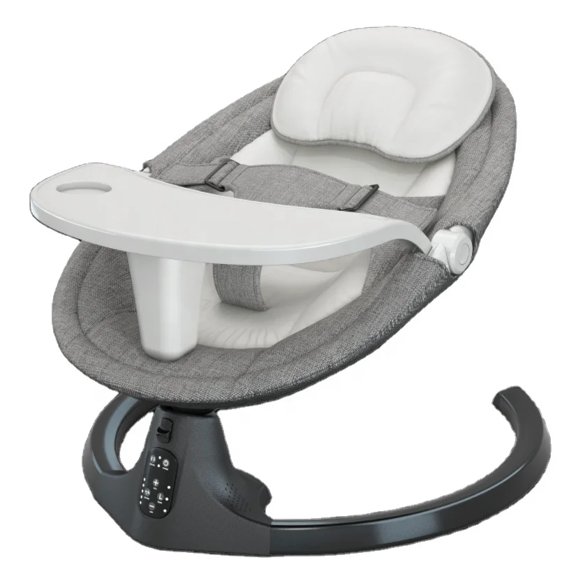 Baby electric rocking chair multi-function safe intelligent breathing dining tray with 12 Chinese music