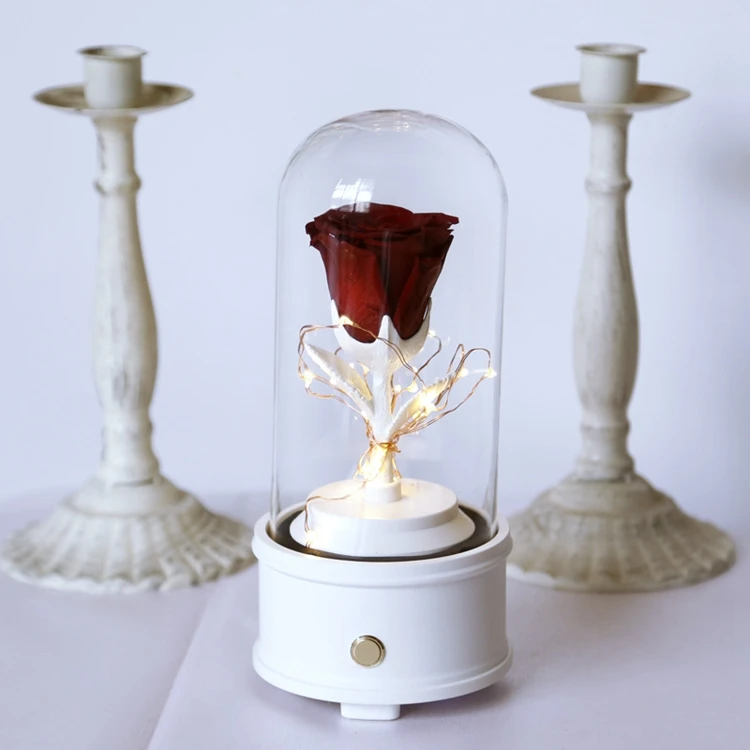 Artificial Flowers Rose Bluetooth Speaker Holiday Birthday Gift With Box Girls Eternal Flower