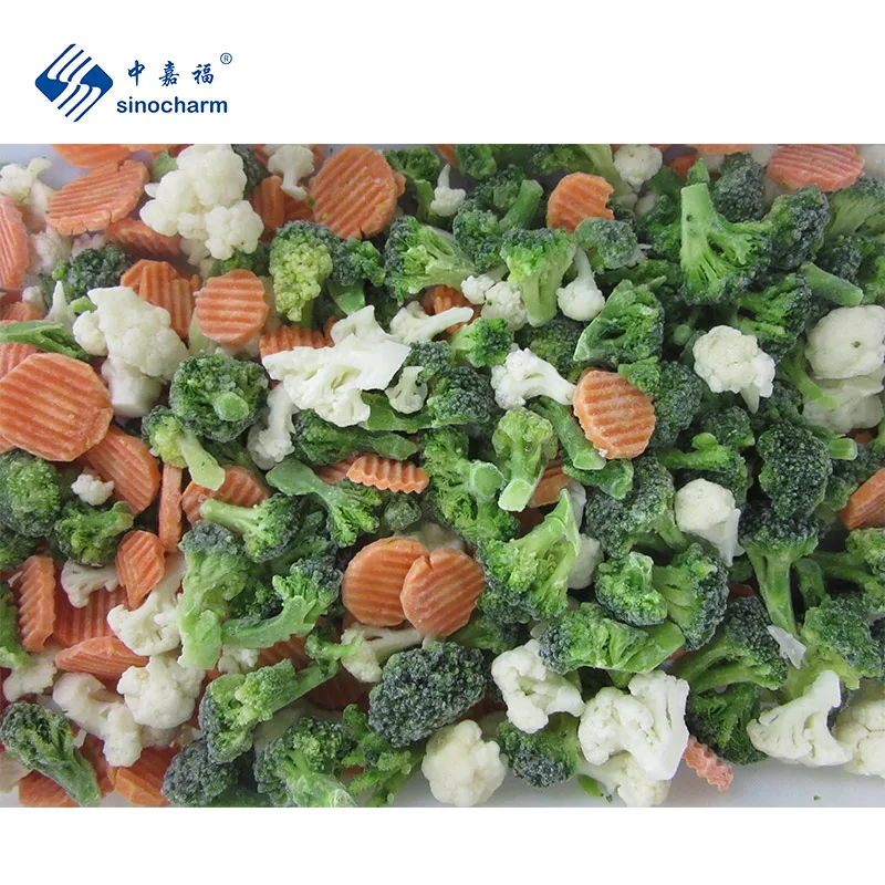 Sinocharm HACCP Морковные кубики семена сладкой кукурузы зеленый горошек замороженная смесь овощей для оптовой продажи