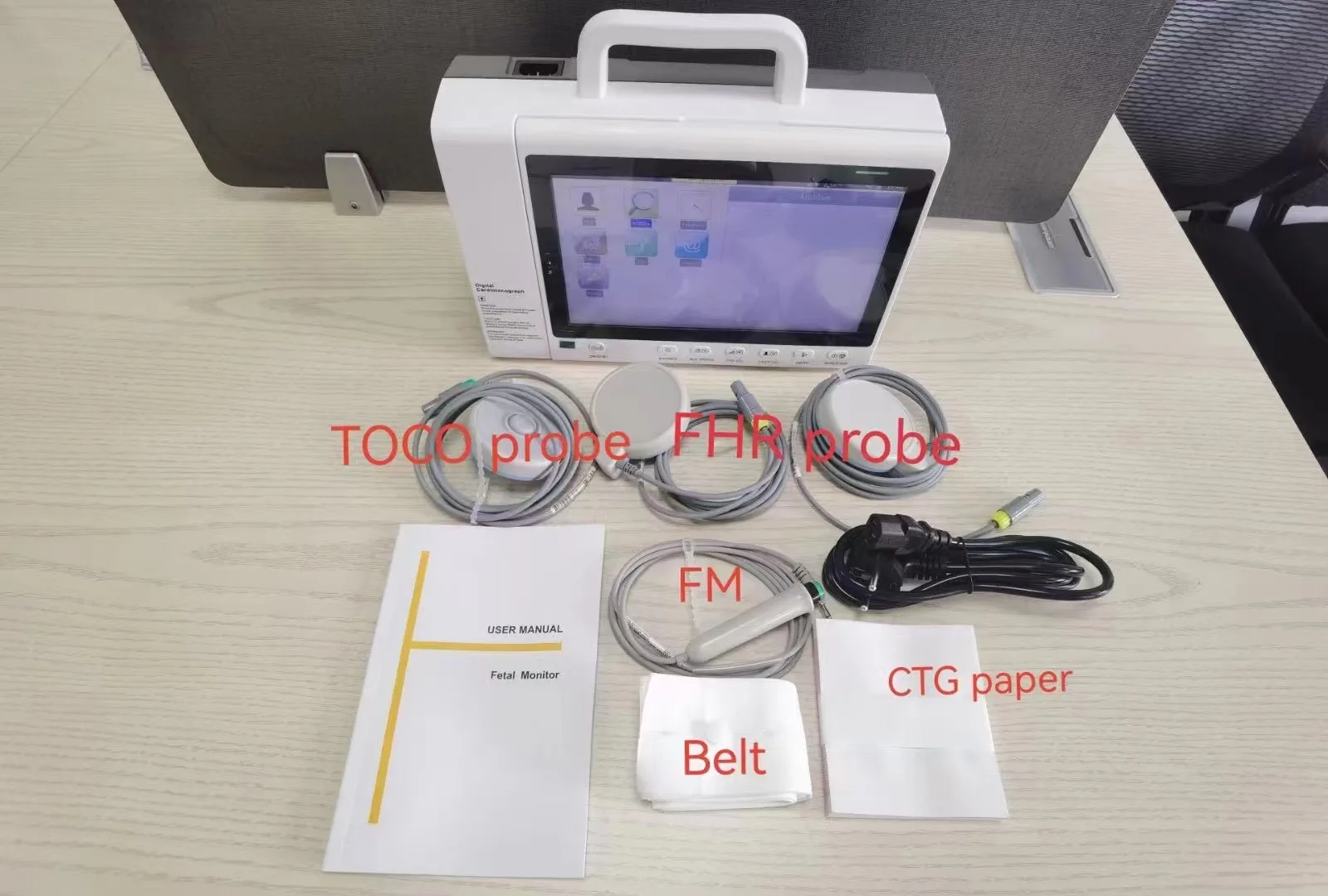 Medical 10.2-inch Touch Screen Fetal Monitor Doppler Heart Portable Single/dual Monitoring