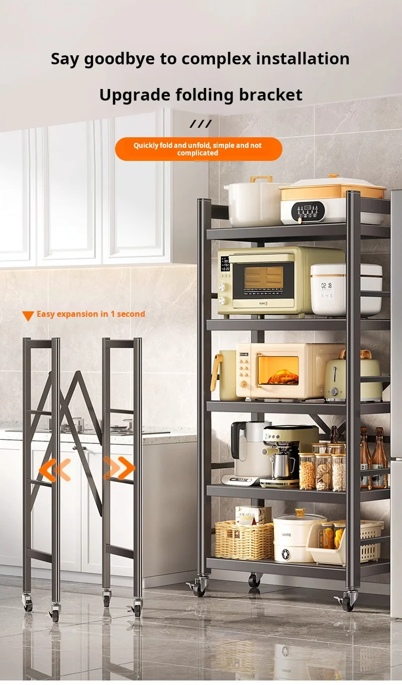 High Quality Strong Load Bearing Removable Kitchen Stackable Shelf Storage Cabinet