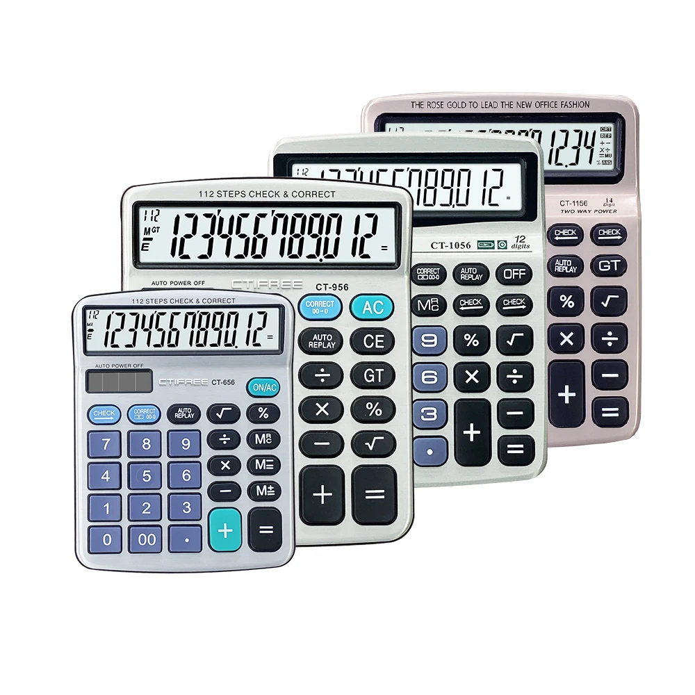 Калькулятор на солнечной батарее со стандартной функцией настольные калькуляторы с двойной мощностью 12 14 цифр большой ЖК-дисплей чувствительная кнопка