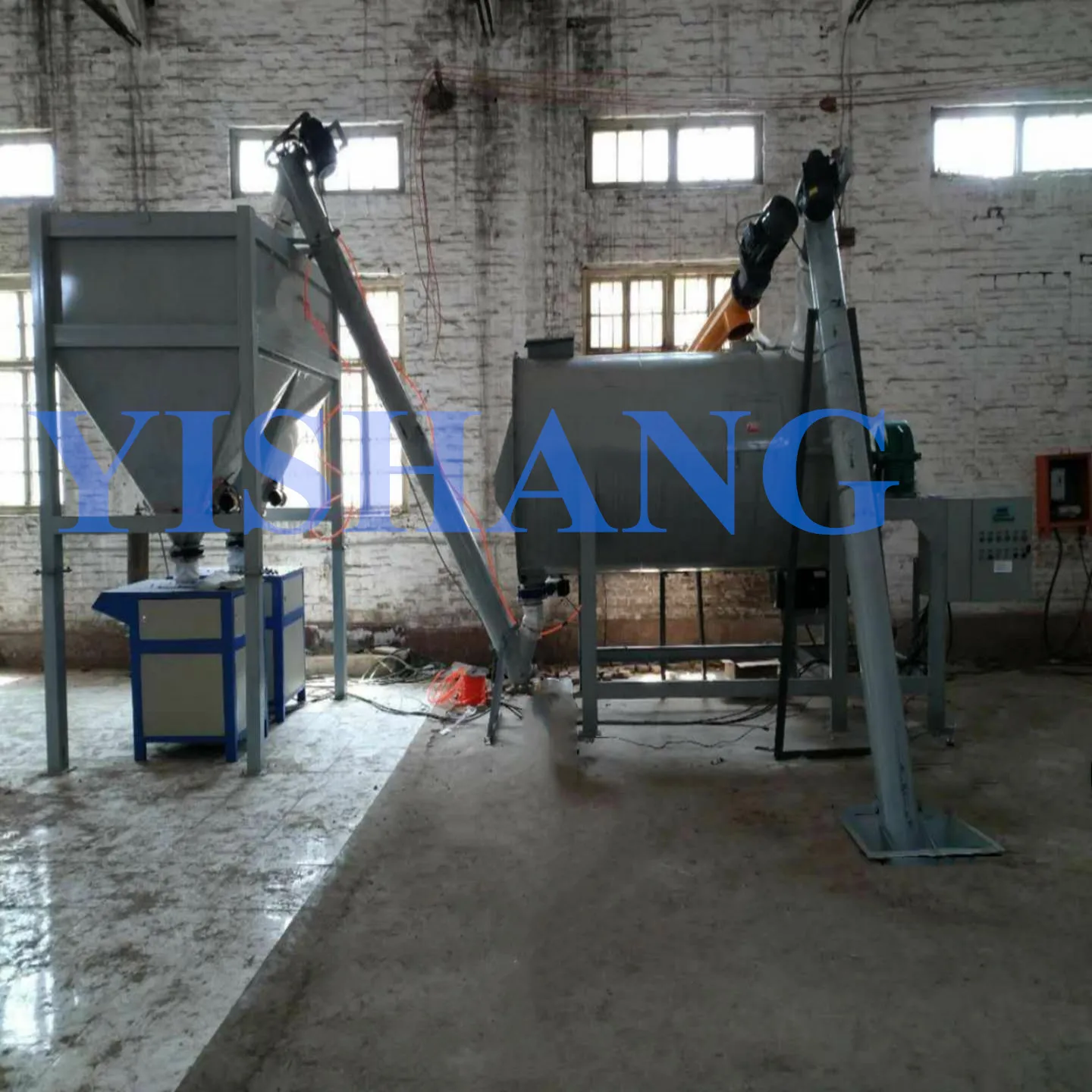 Dry mixture mortar powder blender mixing machine colored skim coating equipment Interior wall putty production line